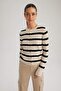 Regular Fit Striped Crew Neck Knitwear Cardigan A2138Ax23Wn - 5
