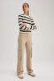 Regular Fit Striped Crew Neck Knitwear Cardigan A2138Ax23Wn - 2