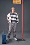 Boxy Fit Crew Neck Striped Woven Label Sweatshirt A9066Ax23Au - 2
