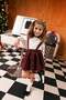 Checked Salopet Dress, Long Sleeve T-Shirt and Socks 3 Piece Set for Baby Girl - B2380a523wn