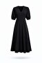 Black Balloon Sleeve Midi Dress 5282 - 6
