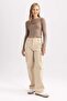 Fitted Corded Fabric Ribbed Knit Long Sleeve T-Shirt B3346Ax23Au - 2