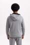 Slim Fit Slim Fit Hooded Skuba Scuba Fabric Zipper Athlete Sweatshirt A6956Ax23Au - 6