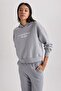 Relax Fit Hooded Printed Thick Sweatshirt B3852Ax23Au - 4