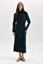 Regular Fit Half Turtleneck Basic Slit Long Sleeve Maxi Knitwear Dress A9807Ax23Wn - 4