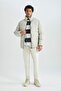 Slim Fit Puffer Coat Slim Fit Stand Collar Lined Zipper Double Pockets U4213Az23Au - 2