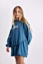 Girl's Hooded Printed Sweat Dress B2585A823Au - 4