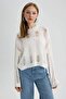 Crew Neck Openwork Sweater B3692Ax23Wn - 6
