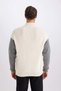 Relax Fit Color Block High Neck Half Zipper Knitwear Sweater Y0623Az23Au - 6