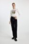 Straight Fit Gabardine Trousers Cargo Pocket Pack High Waist B0458Ax23Au - 4