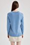 Regular Fit Crew Neck Basic Plain Knit Sweater I6913AZ23WN - 6