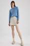 Regular Fit Crew Neck Basic Plain Knit Sweater I6913AZ23WN - 2