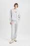 Relax Fit Crew Neck Printed Thick Sweatshirt B4447Ax23Wn - 2