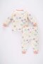 Baby Girl Patterned Combed Cotton Long Sleeve Pajama Set A9326A523Au - 6