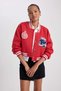 Oversized Wide Fit College Collar Embroidered Thick Bomber Jacket B2593Ax23Wn - 4