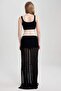 Slim Fit Crochet Slit Black Maxi Skirt A9259Ax23Sm - 3