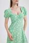 Coool Heart Neck Floral Maroken Short Sleeve Mini Dress Tyc13Gb4Vn 168790710816920 - 6