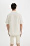Regular Fit Summer Lapel Collar Textured Short Sleeve Shirt A9335Ax23Hs - 5