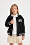 Girl's College Collar Thick Fabric Inside Soft Furry Bomber Cardigan A4816A823Au - 7