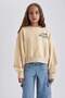 Girl Child Oversized Wide Fit Crew Neck Printed Sweatshirt A6158A823Au - 3