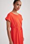 100% Cotton A-Line Crew Neck Combed Cotton Short Sleeve Dress B0655Axns - 4