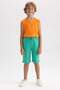 Basic Bermuda Shorts with Elastic Waistband for Boys B0900A8Ns