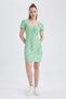 Coool Heart Neck Floral Maroken Short Sleeve Mini Dress Tyc13Gb4Vn 168790710816920 - 3