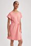 100% Cotton A-Line Crew Neck Combed Cotton Short Sleeve Dress B0655Axns - 4