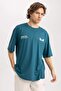 100% Cotton Oversize Wide Fit Crew Neck Back Printed Short Sleeve T-Shirt A4004Ax23Hs - 3