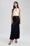 A-Line Regular Waist Satin Midi Skirt B1867Ax23Au - 2