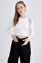 Fitted Corded Fabric Ribbed Knit Long Sleeve T-Shirt B1239Ax23Au - 4