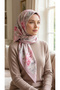 French Silk Patterned Draped Shawl Pink