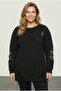 Plus Size Long Sleeve Crew Neck Ripped Detail Knitwear Sweater 303582
