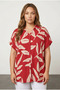 Plus Size Short Sleeve Patterned Button Shirt 321827 - 4