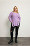 Plus Size Long Sleeve Crew Neck Ripped Detail Knitwear Sweater T-3 - 2