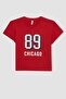 Girls Slim Fit Rib Printed Short Sleeve T-Shirt Z7793A623Sm - 5