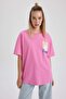 Coool Smileyworld Oversized Fit Printed Short Sleeve 100% Cotton T-Shirt A6416Ax23Sm
