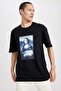 Leonardo Da Vinci Relax Fit Crew Neck 100% Cotton Printed Short Sleeve T-Shirt Z6086Az23Sm - 6