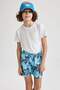 Boy's Shark Patterned Swim Shorts Z6194A623Hs - 5