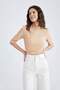 Slim Fit Half Turtleneck Corded Fabric Ribbed Knit Short Sleeve T-Shirt V6845Az23Sp - 4