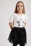 Girl's White Starry Short Sleeve T-Shirt Z5087A623Sm - 4