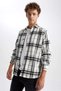 Regular Fit Checked Oduncu Long Sleeve Shirt U8891Az22Au - 4