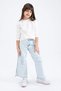 Wide Leg Ripped Detailed Wide Leg Jean Trousers for Girls Z4708A623Sm - 2