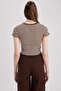 Fitted Embroidered Rib Knit Short Sleeve T-Shirt Z9201Az23Sp - 8