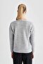 Regular Fit V-Neck Brioche Knit Fabric Cardigan R1262Az22Wn - 5
