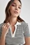 Fitted Striped Polo Collar Short Sleeve T-Shirt A0380Ax23Sm - 5