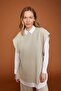 Regular Fit Crew Neck Basic Plain Sweater with Side Tie Detail Y1323Az22Wn