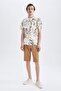Regular Fit Waist Lace Bermuda Shorts R2057Az22Sm