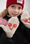 Girl's Cherry Patterned Knitwear Fingerless Gloves V1291A622Wn - 5