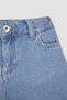 Girl's Mom Fit Jean Shorts with Folded Hem Detail W5745A622Hs - 5